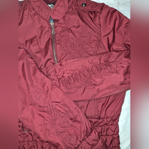 Harley-Davidson Maroon Embroidered Jacket Women's Medium - Picture 12 of 14